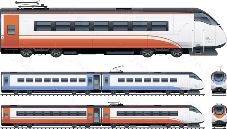 火车交通工具矢量素材