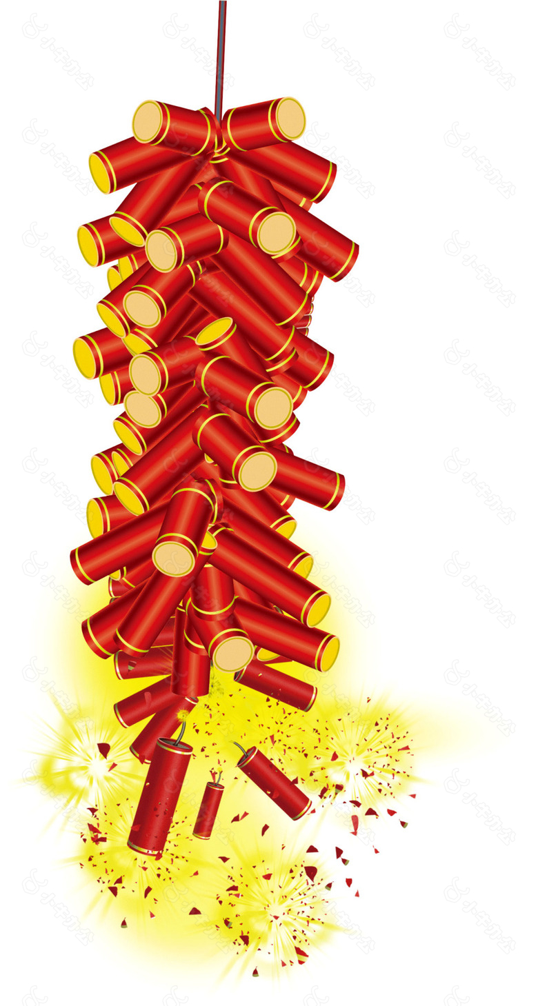 喜庆春节鞭炮元素