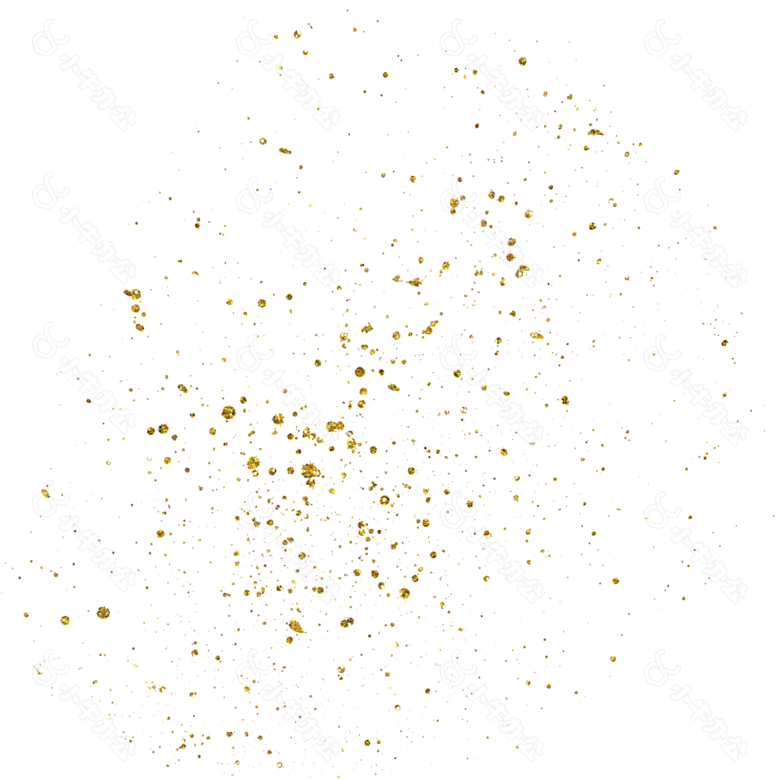 手绘金色颗粒元素