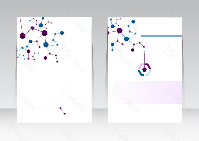 商务画册分子结构几何体封面背景