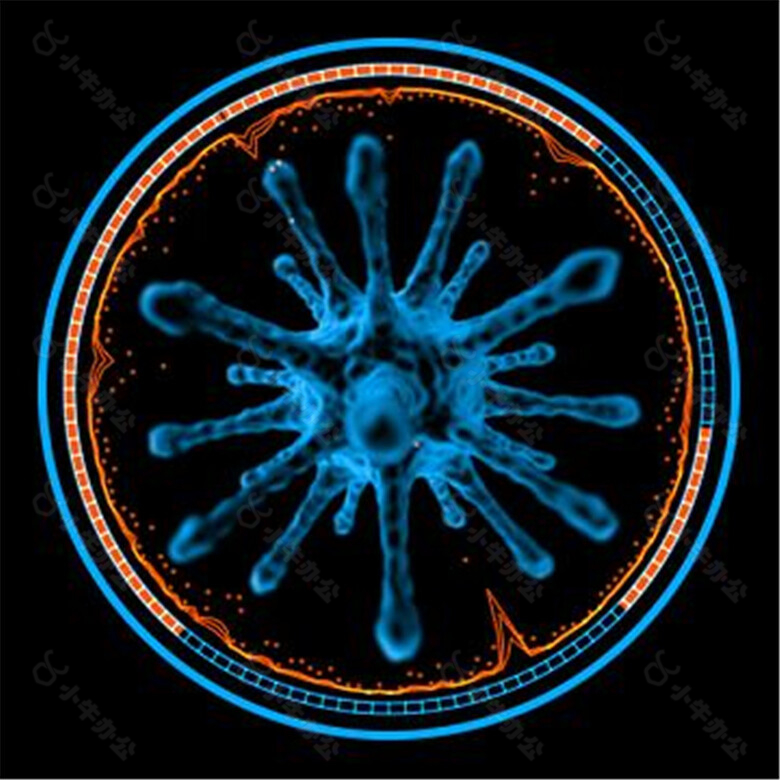 医疗主题HUD圆形循环元素-微生物