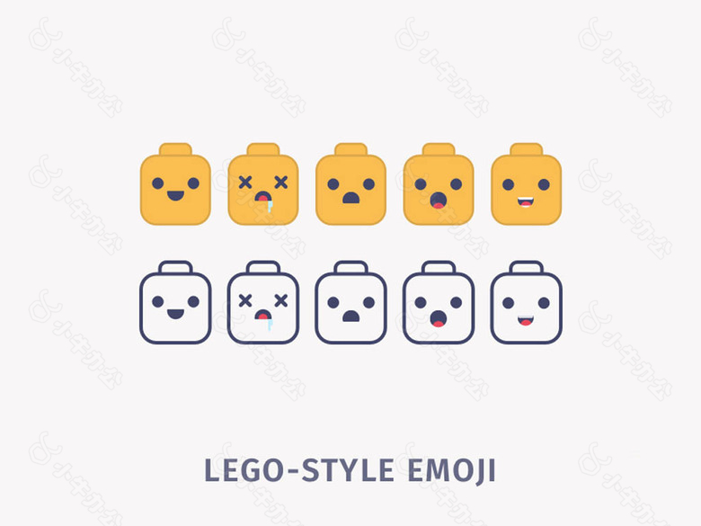 乐高样式Emoji表情sketch素材