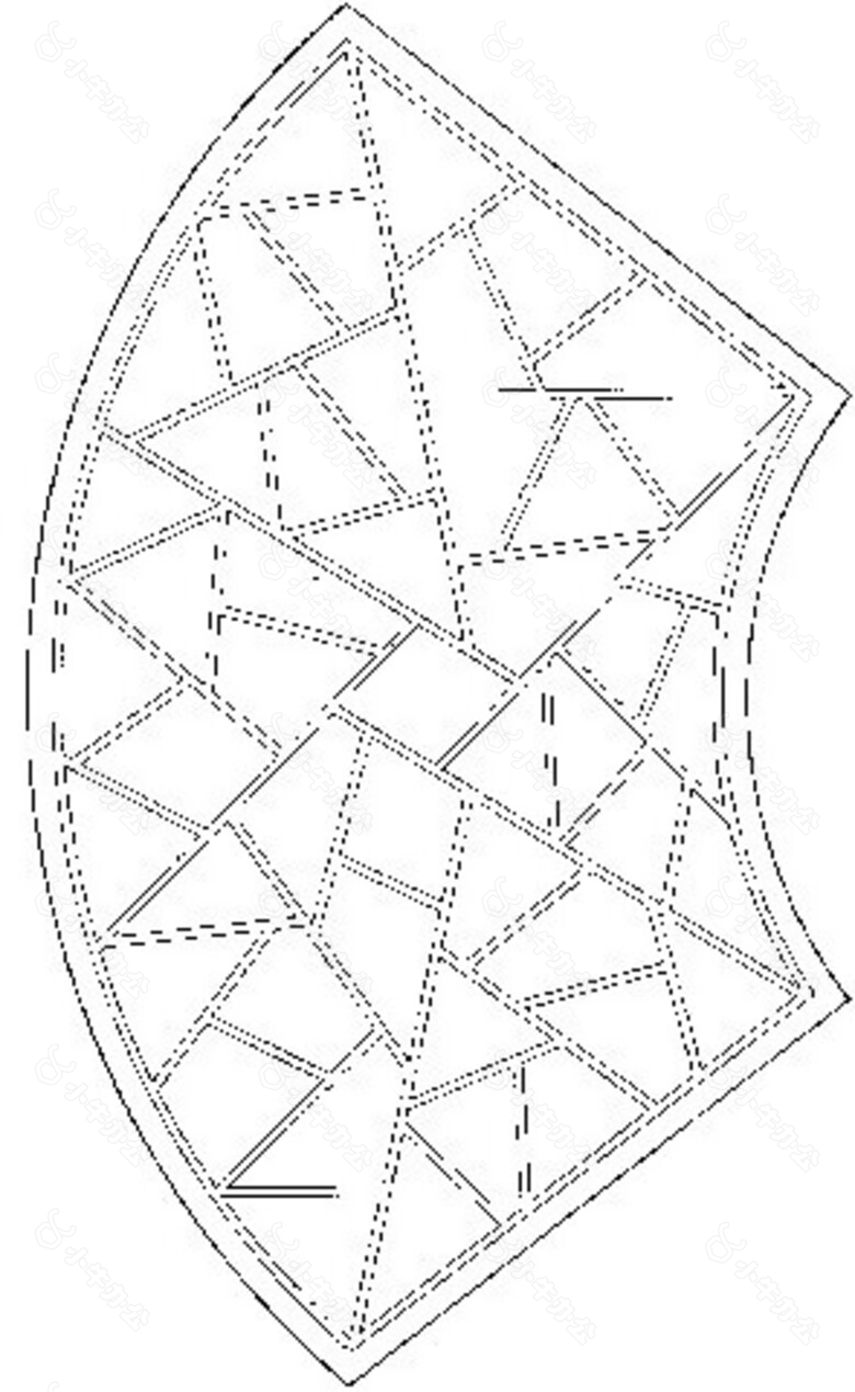 扇形花纹镂空黑白图案