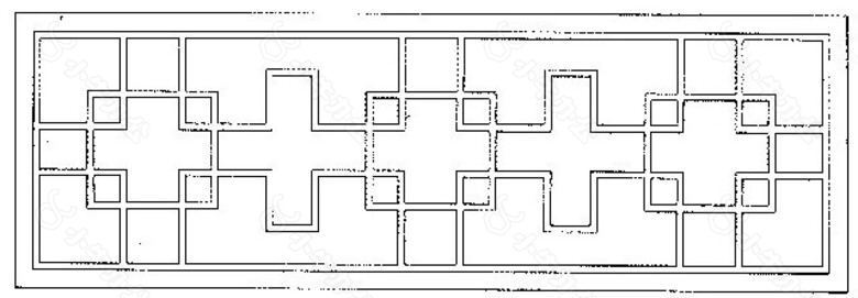 中式花纹镂空黑白图案