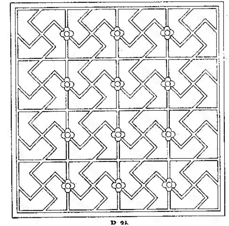 中式花纹黑白图案