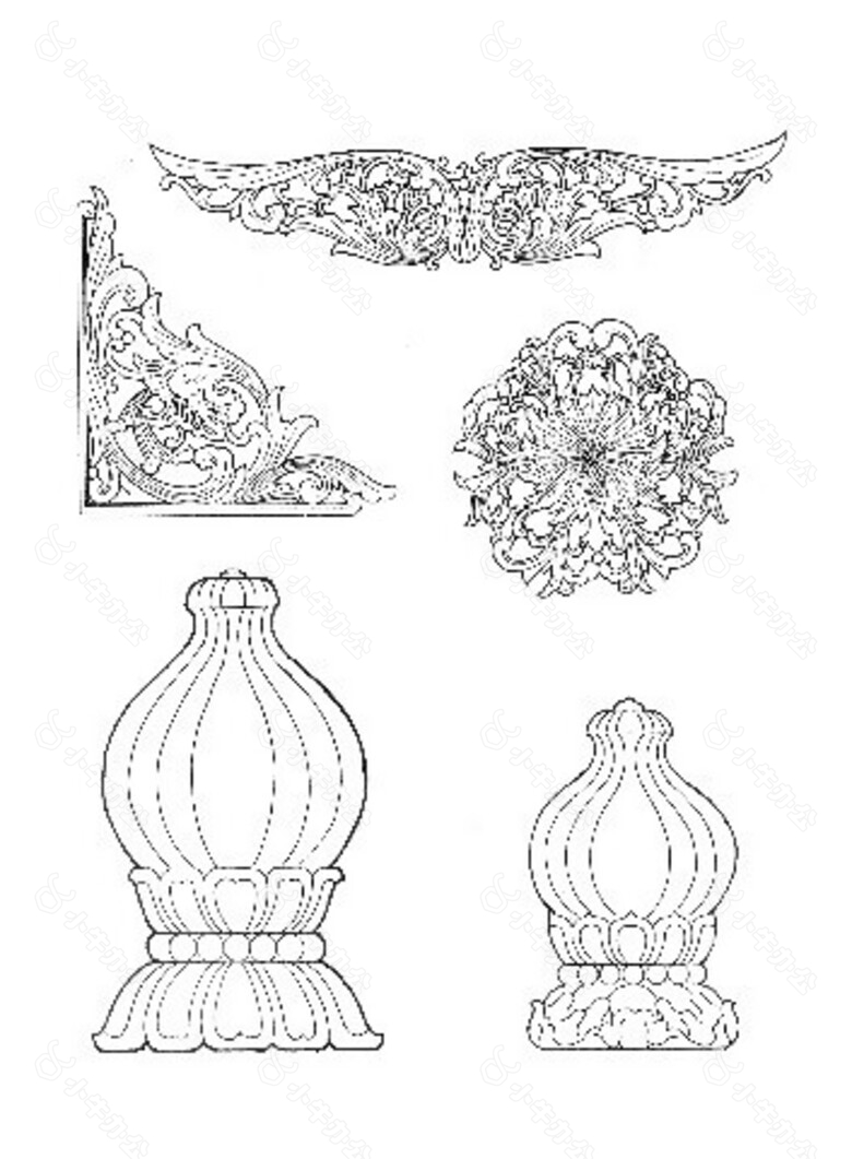 中式木家具花纹分层图130.zip