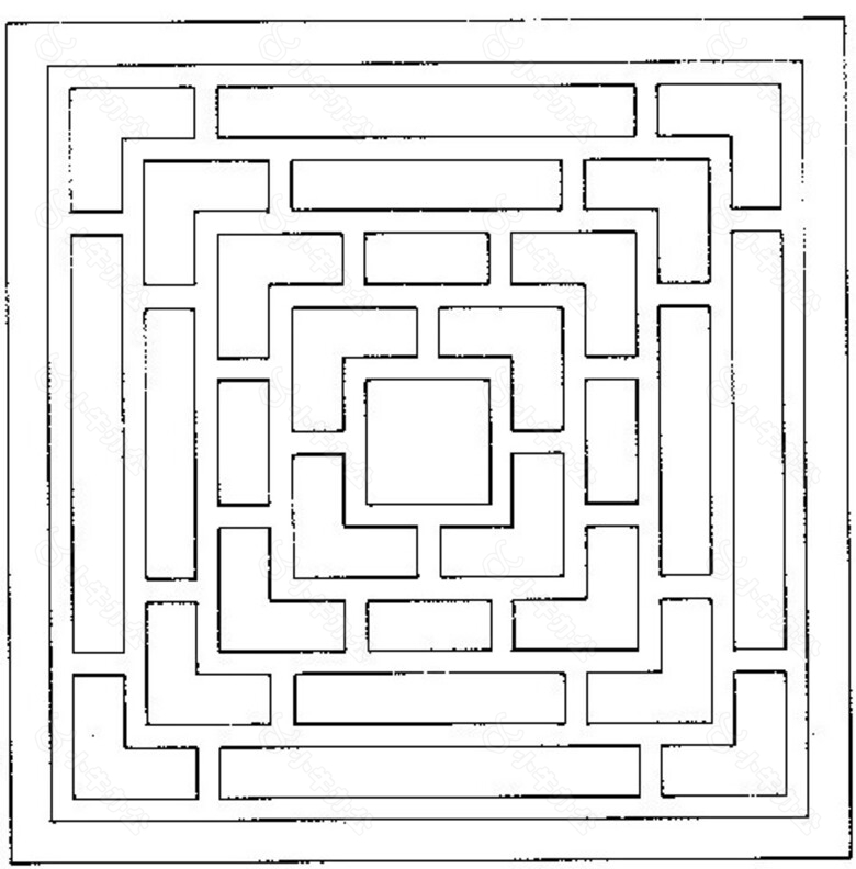 现代花纹镂空黑白图案