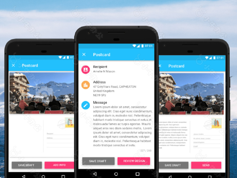 Android明信片Sketch素材
