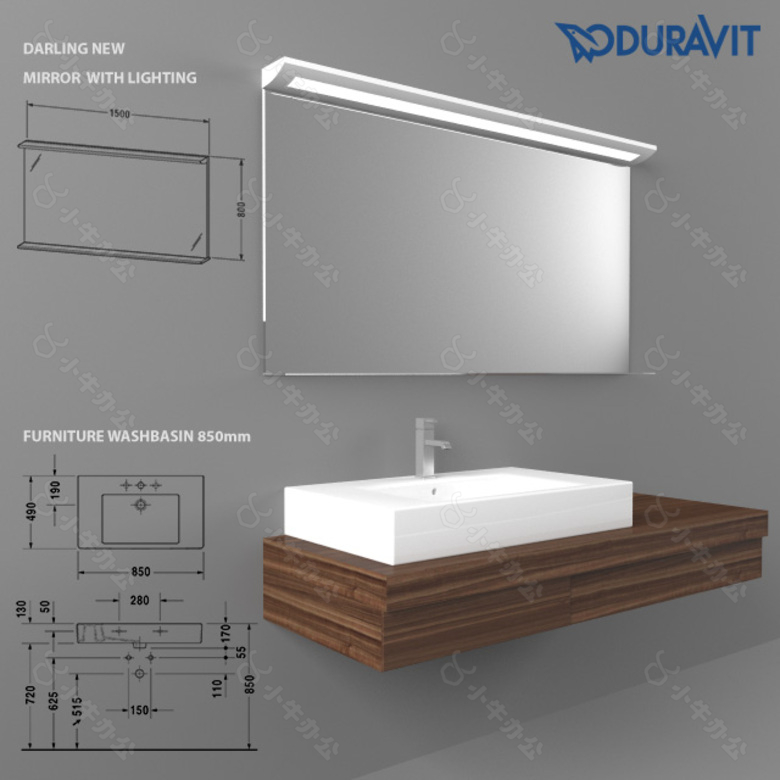 现代简约盥洗台3D模型