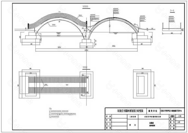 拱桥总体布置图CAD图纸