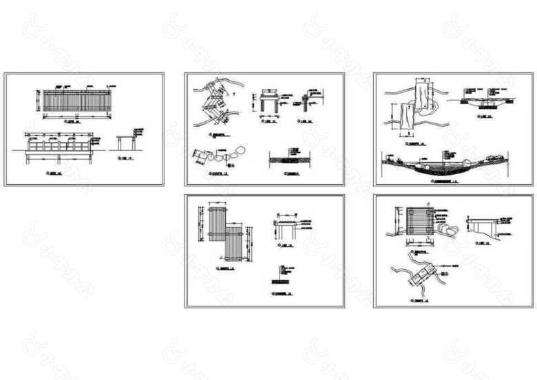 某郊野公园五种桥施工详图CAD图纸