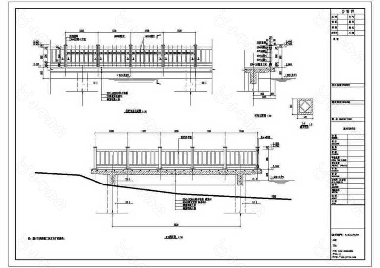 桥头公园景观塑木栏杆CAD图纸