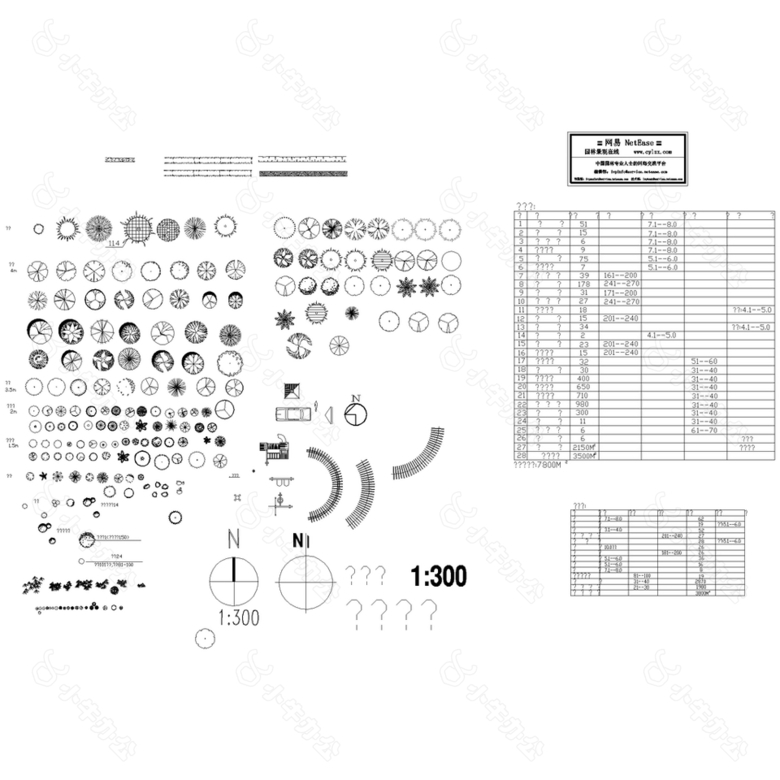 园林草坪CAD图块图例集合下载