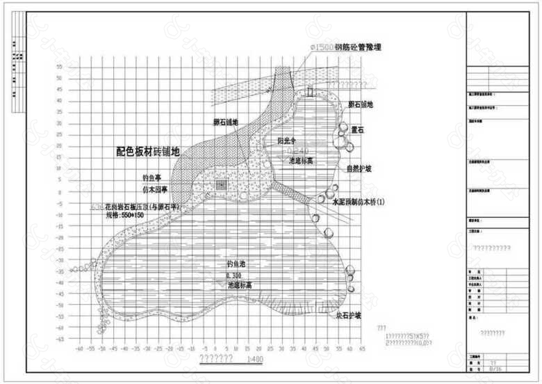 晋江河口湿地江滨公园园林钓鱼池