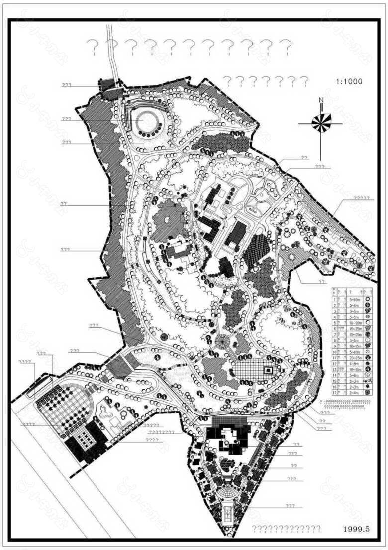 西山公园西区施工种植设计平面图