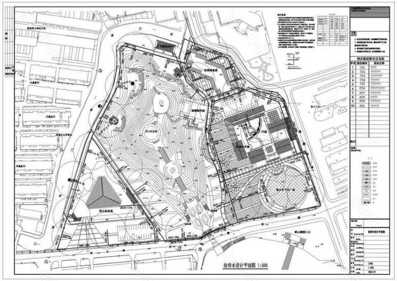陵园景观给排水设计平面图