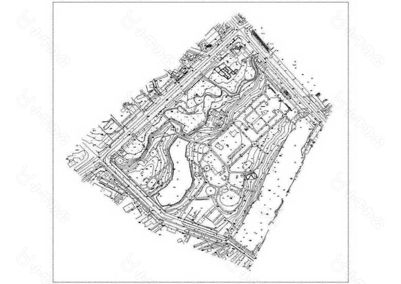 公园景观公园地形CAD图纸