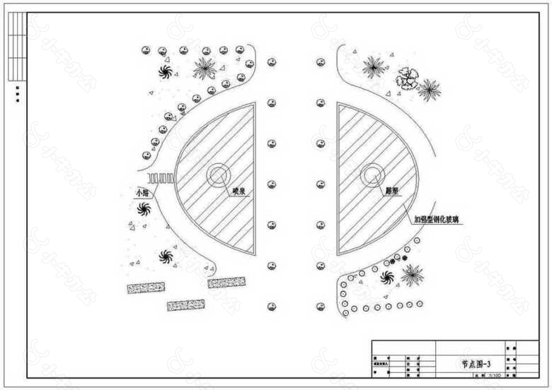 公园景观规划设计节点图CAD图纸