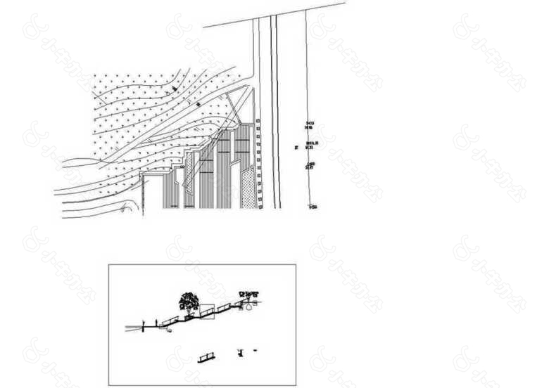 公园景观设计38东入口剖面二CAD图纸