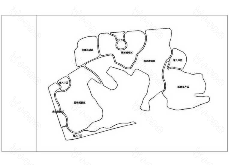 县城某公园功能分区CAD图纸