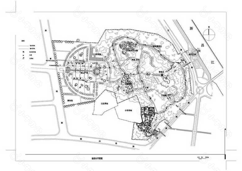 公园景观设计给排水平面图