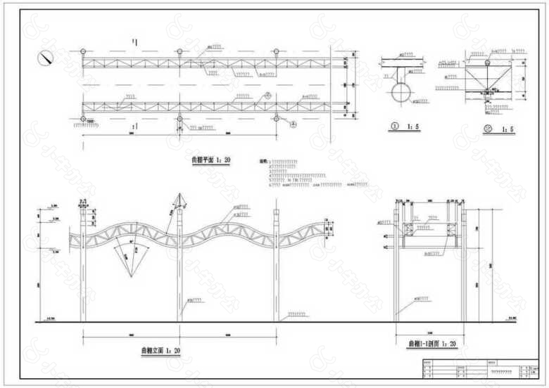 公园曲棚图纸