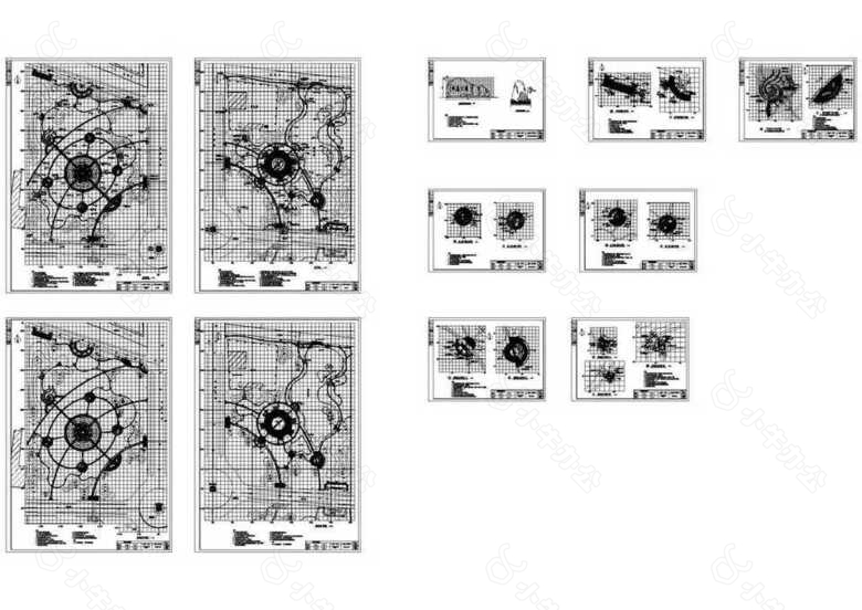 公园景观设计环岛-总图图纸