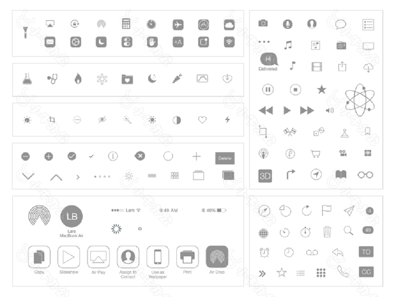 iOS7内置基本图标sketch素材