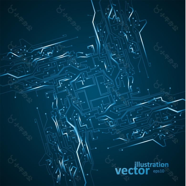 复杂科技IT电路图电路板矢量素材