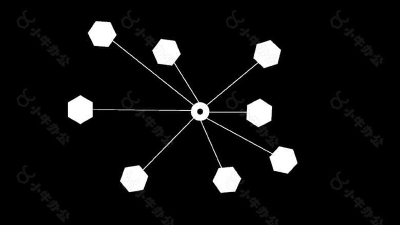 多个六边形连接动态视频素材