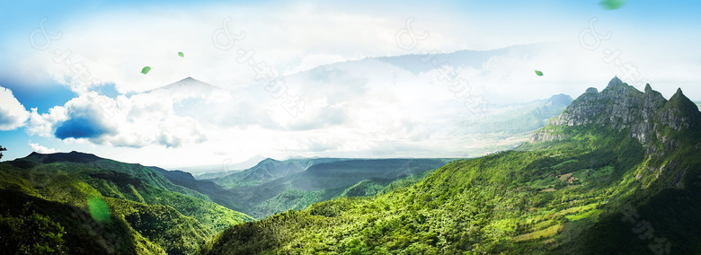 春天大山山林淘宝全屏banner背景