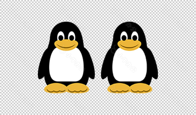 Linux企鹅标志免抠png透明图层素材