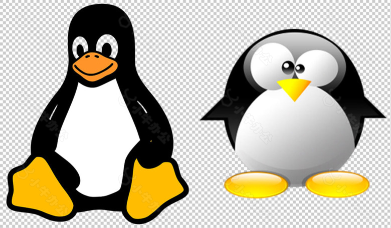 Linux企鹅标志免抠png透明图层素材