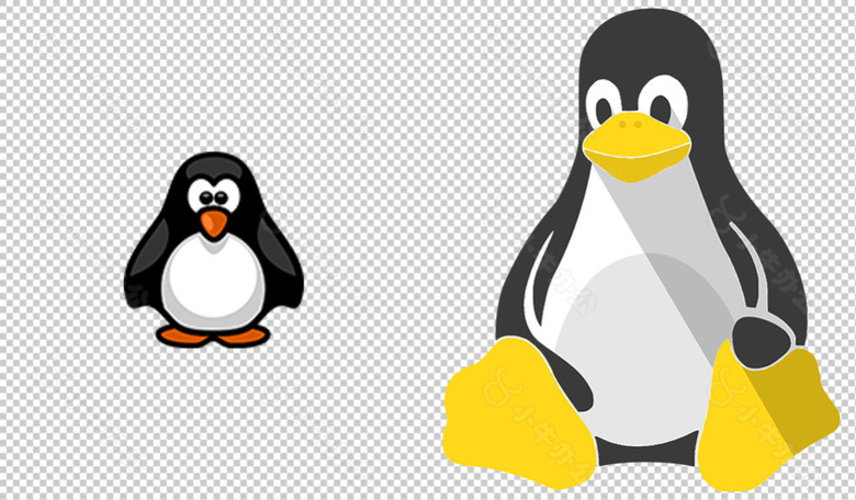 Linux企鹅标志免抠png透明图层素材