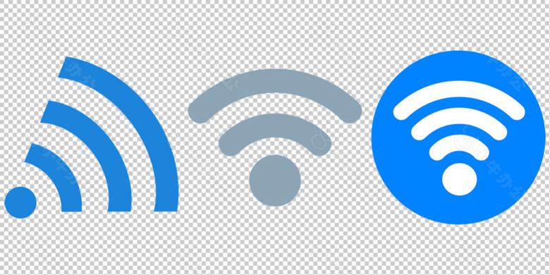 蓝色wifi图标免抠png透明图层素材