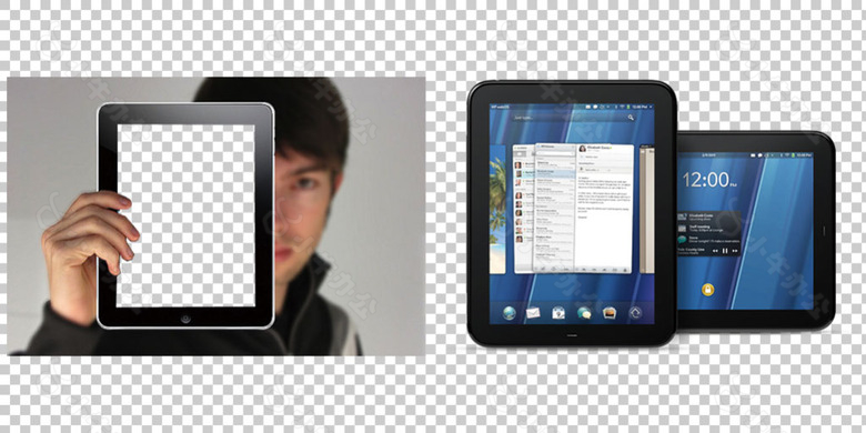平板电脑贴图免抠png透明图层素材