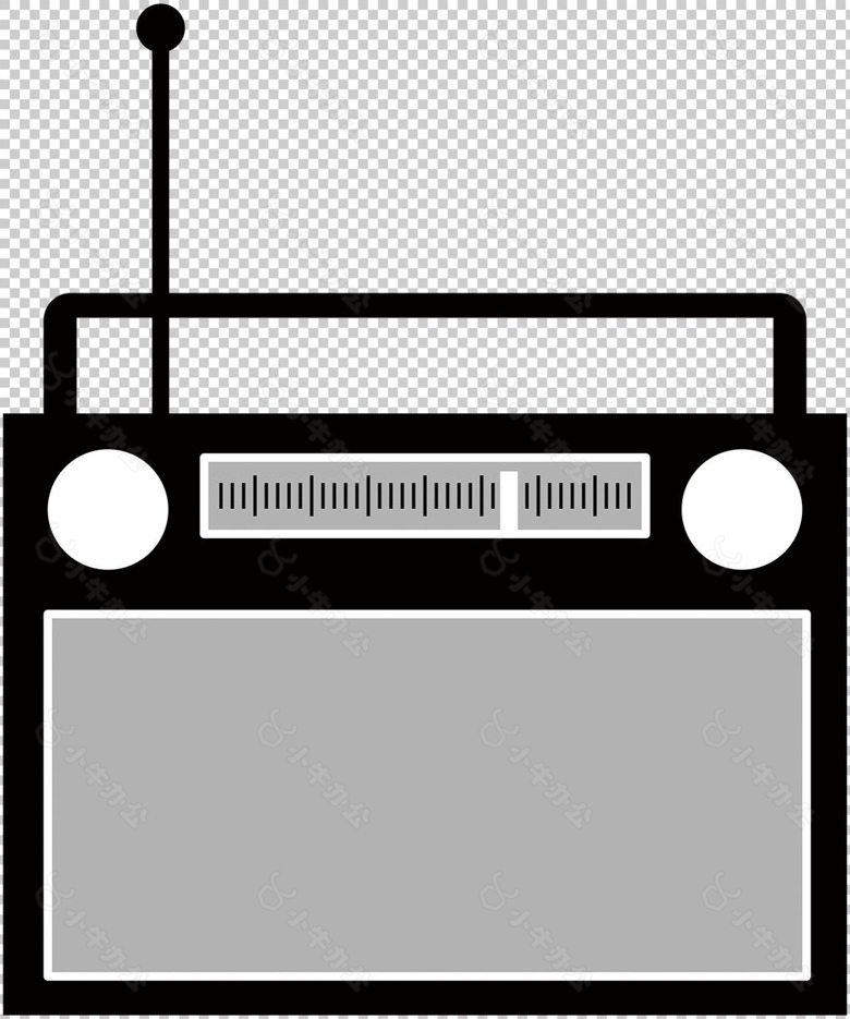手绘收音机免抠png透明图层素材