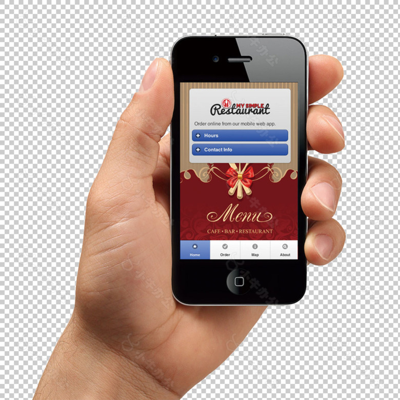手拿苹果手机免抠png透明图层素材