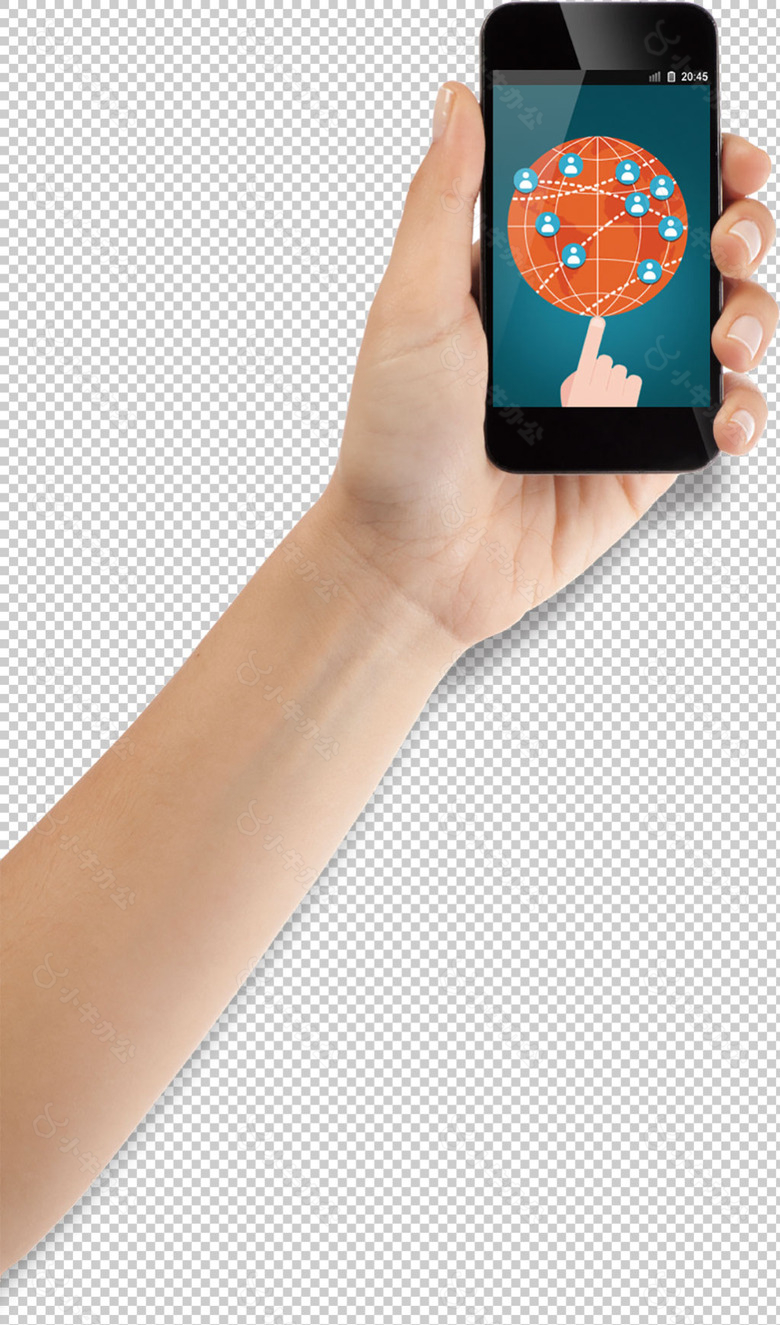 手拿智能手机图免抠png透明图层素材
