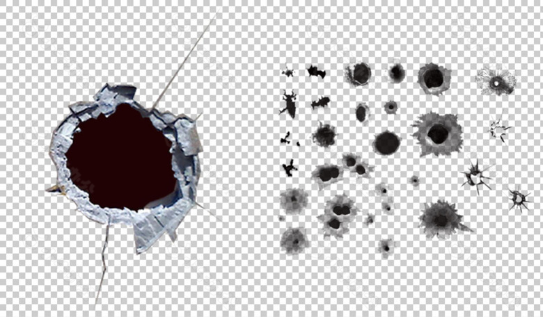 高清弹孔图片免抠png透明图层素材