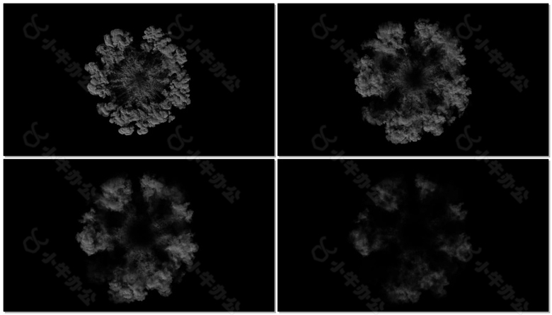 烟尘爆炸震撼实用的冲击波视频素材