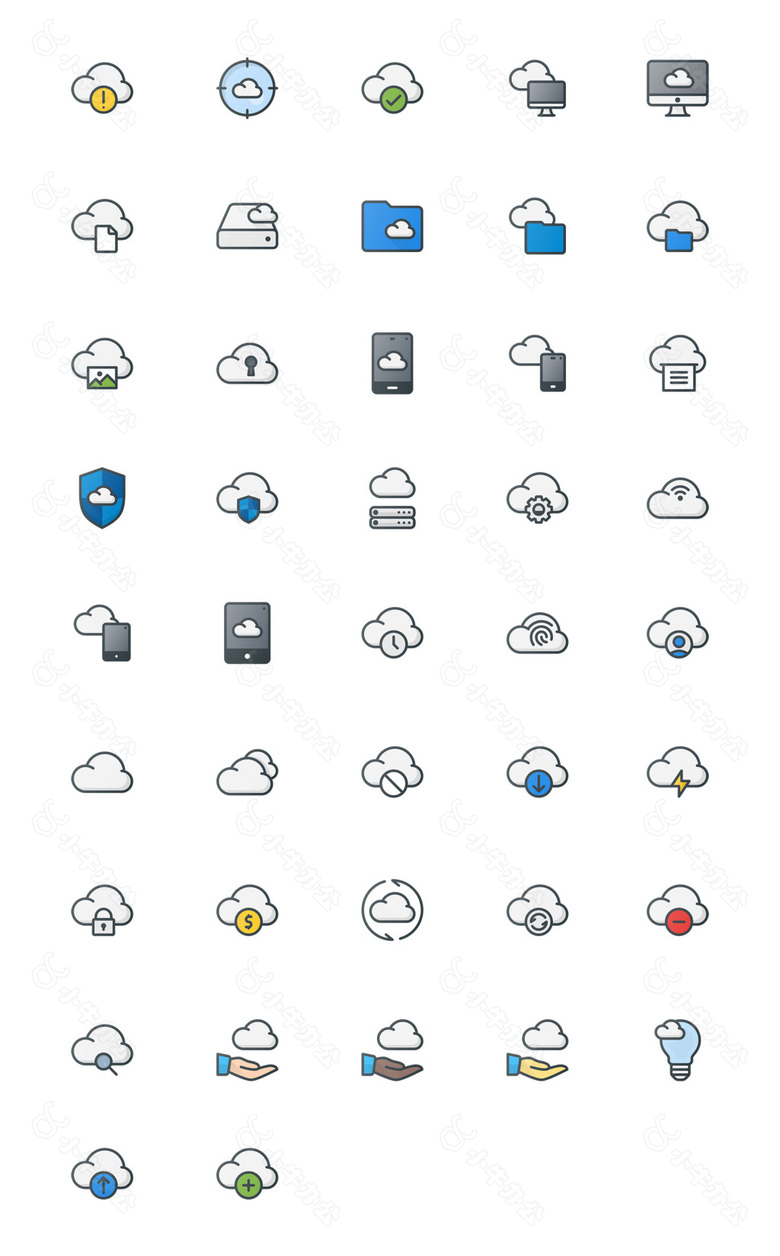 42枚云储存元素图标sketch素材