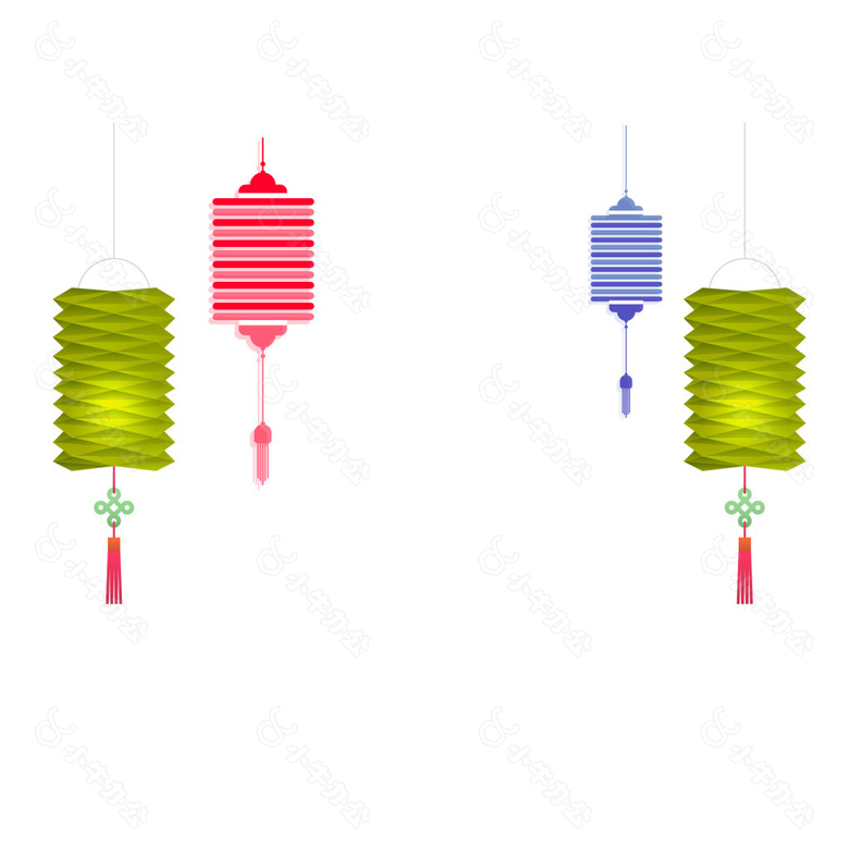 彩色灯笼波纹垂挂