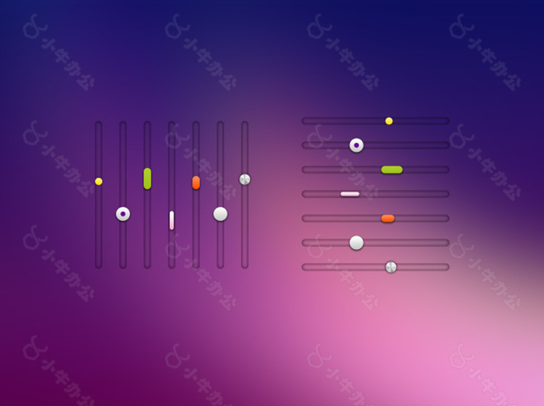 透明彩色网页滑块设计素材