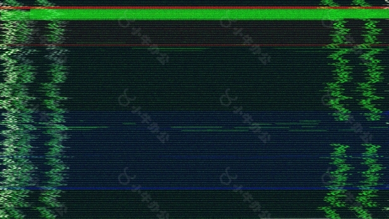 绿色波浪信号故障特效视频素材