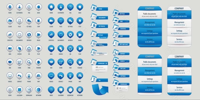 UI网页按钮设计矢量素材