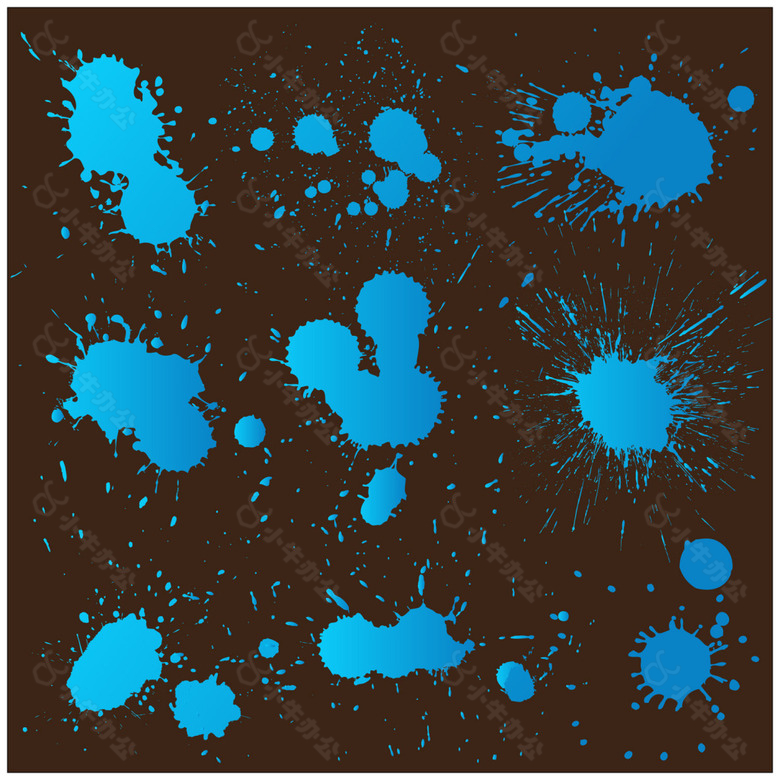 装饰蓝色水墨矢量素材