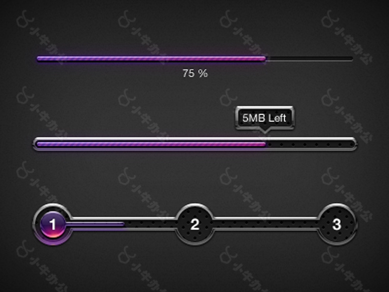 网页紫色渐变条纹进度条滑块设计