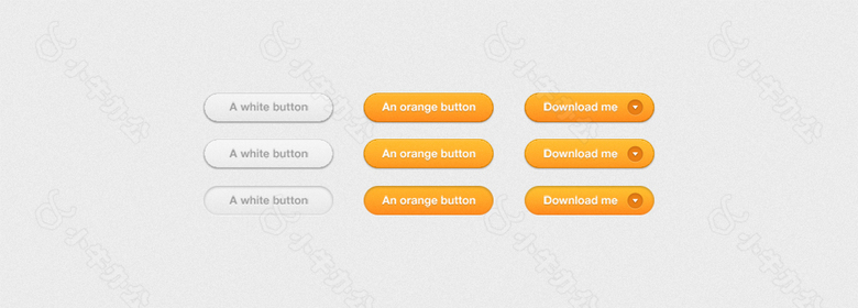 白色橙色圆角按钮设计