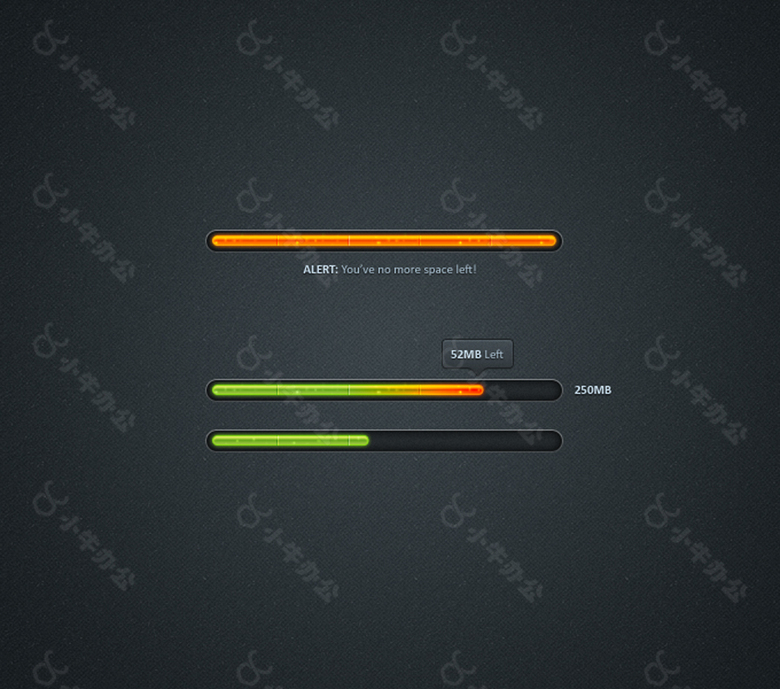 网页绿黄进度条素材